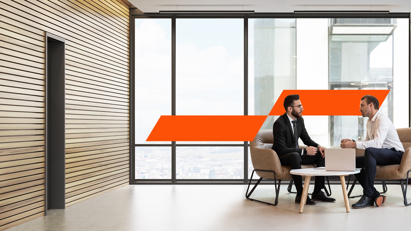 Two men having a meeting