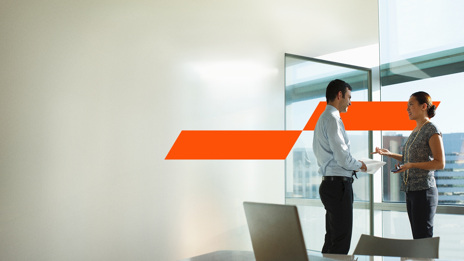 Man and woman in an office